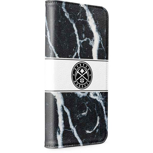 NBA Denver Nuggets Marble iPhone 15 Pro Folio Case